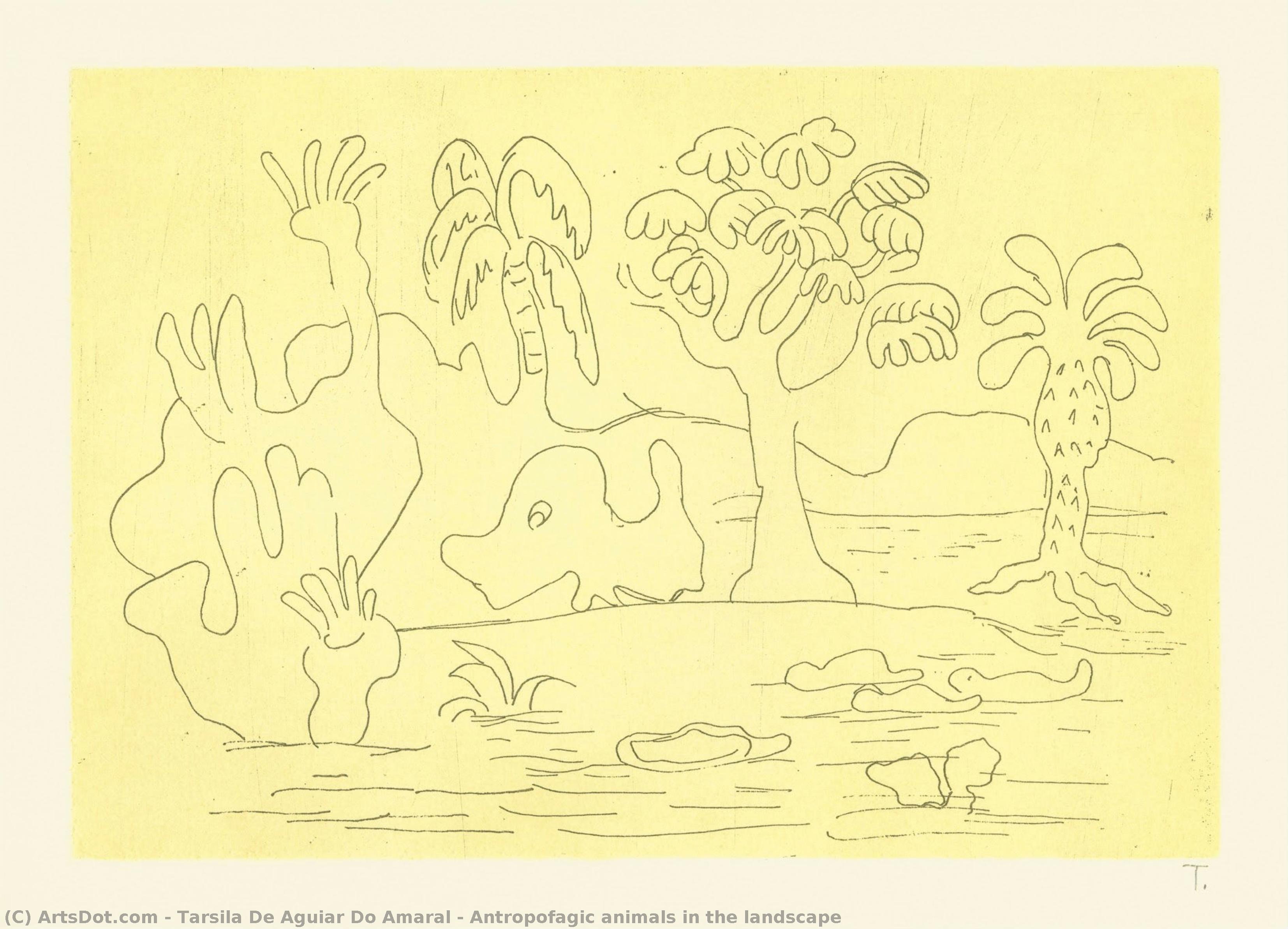 Antropofagic Animals In The Landscape — Tarsila Do Amaral