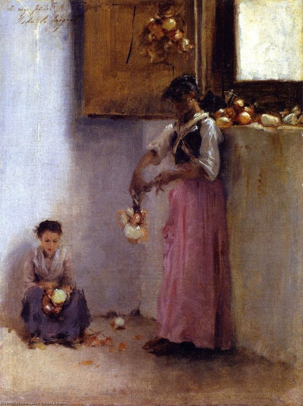 Stringing Onions (also Known As Italian Interior, Capri) — John Singer Sargent