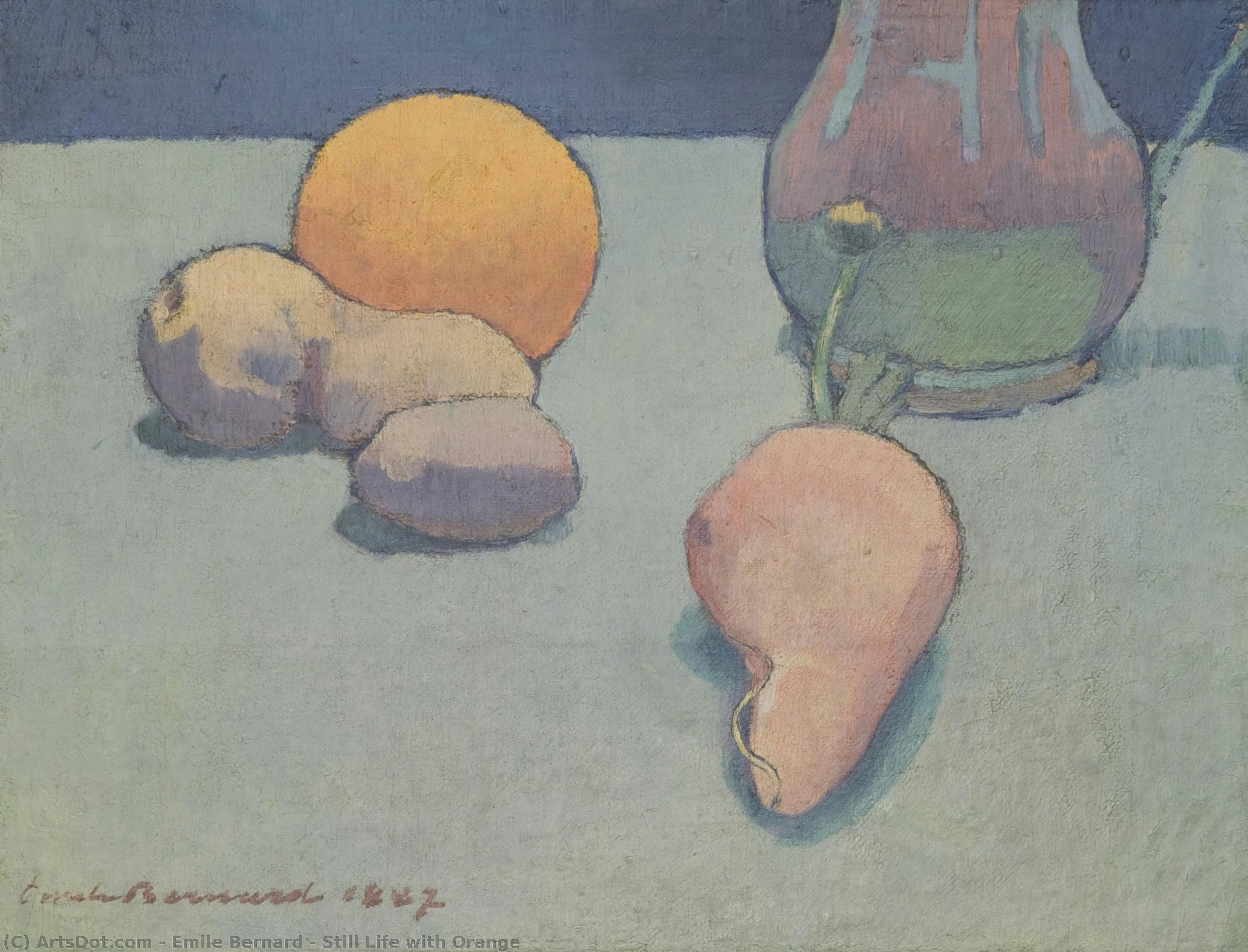 Still Life With Orange — Émile Bernard