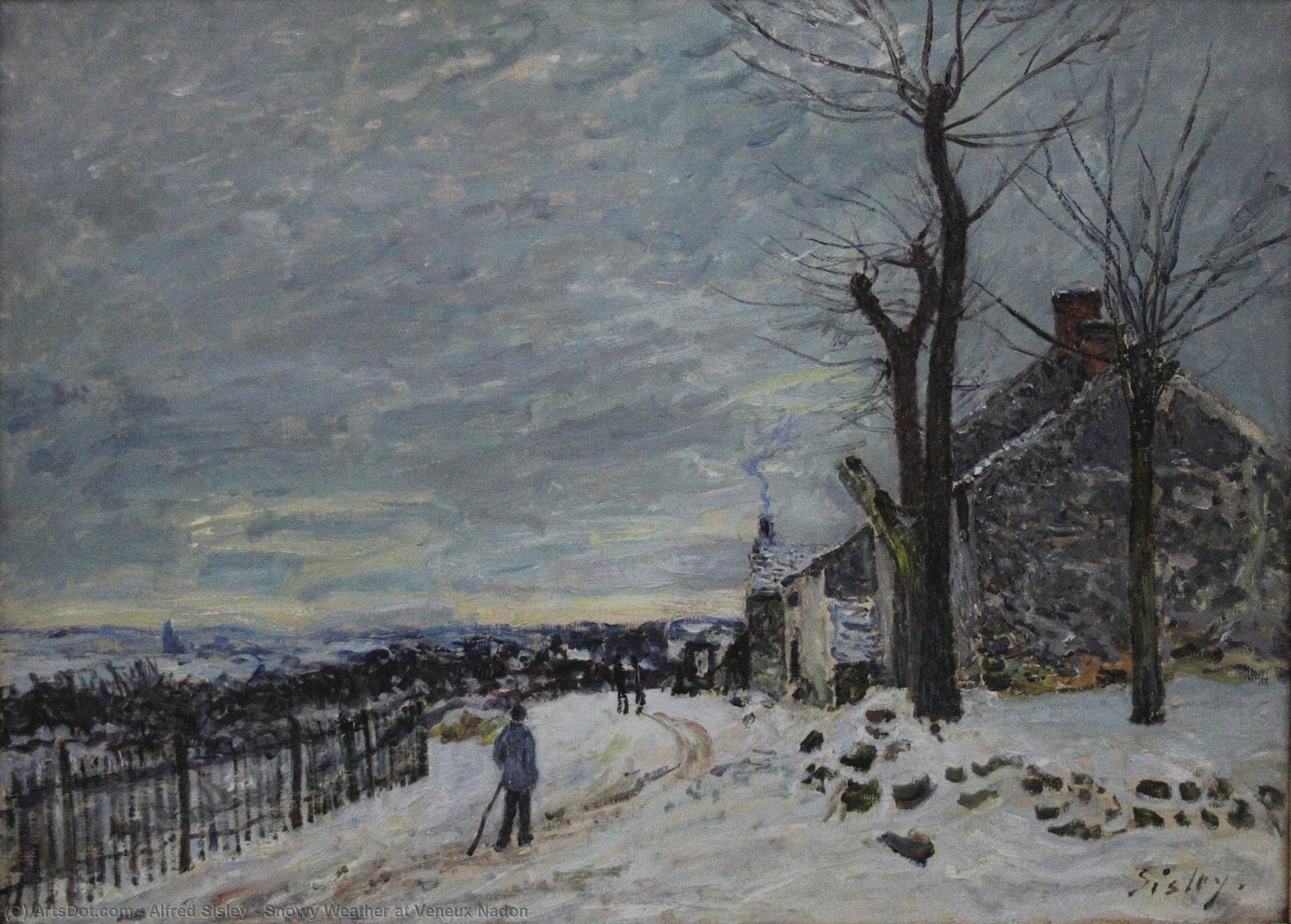 Snowy Weather At Veneux Nadon — Alfred Sisley