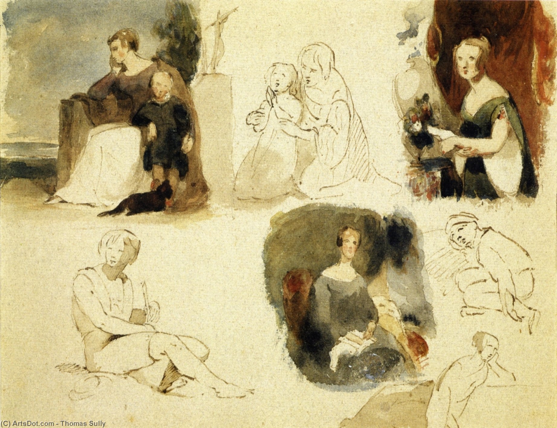 Sheet Of Figure Studies — Thomas Sully