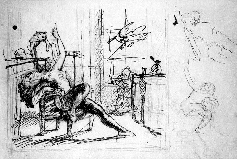 Study For Nude With Cat — Balthus