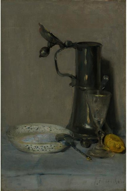 Still Life With Flagon, Glass And Bowl — Julian Alden Weir