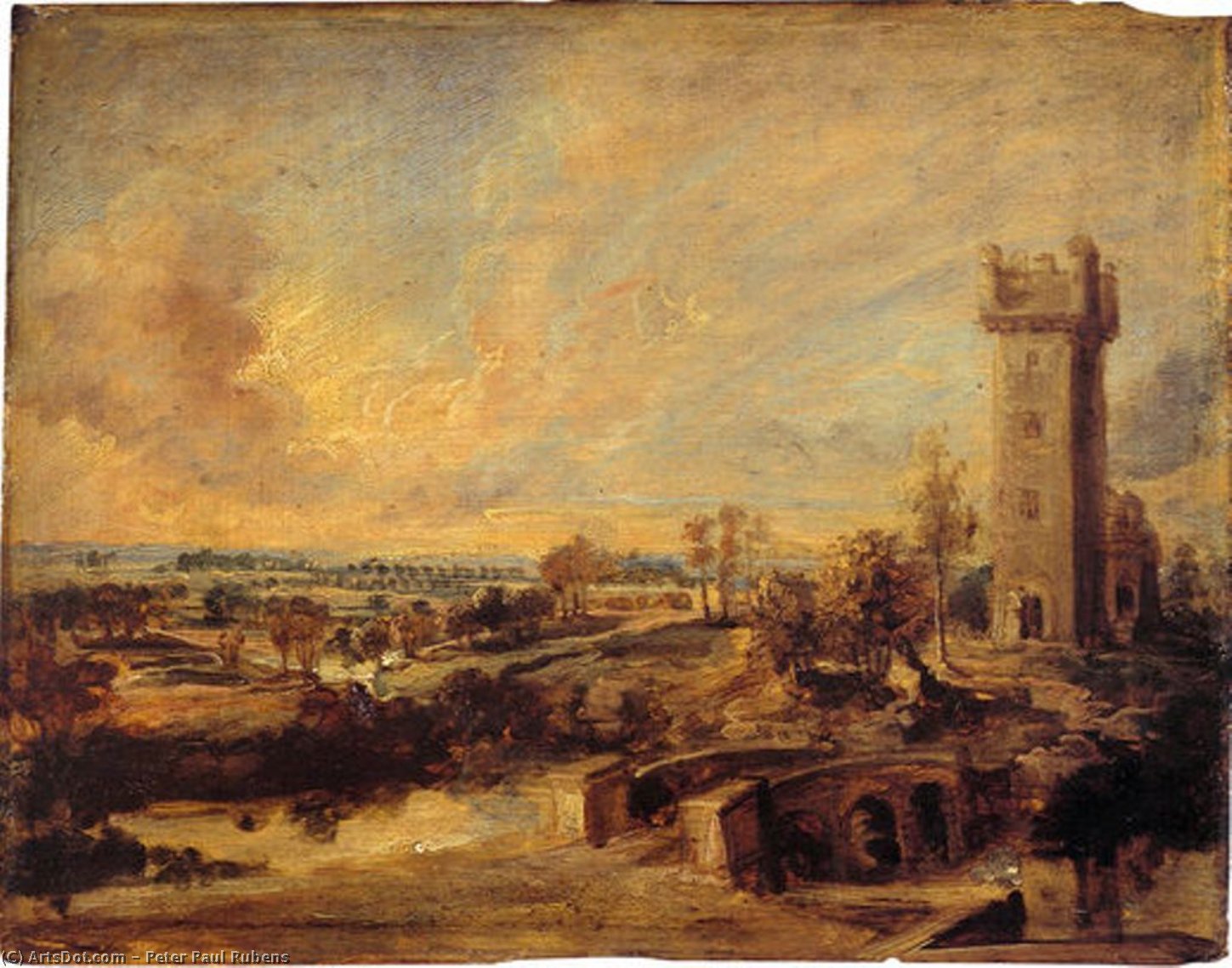 Landscape With Tower — Peter Paul Rubens