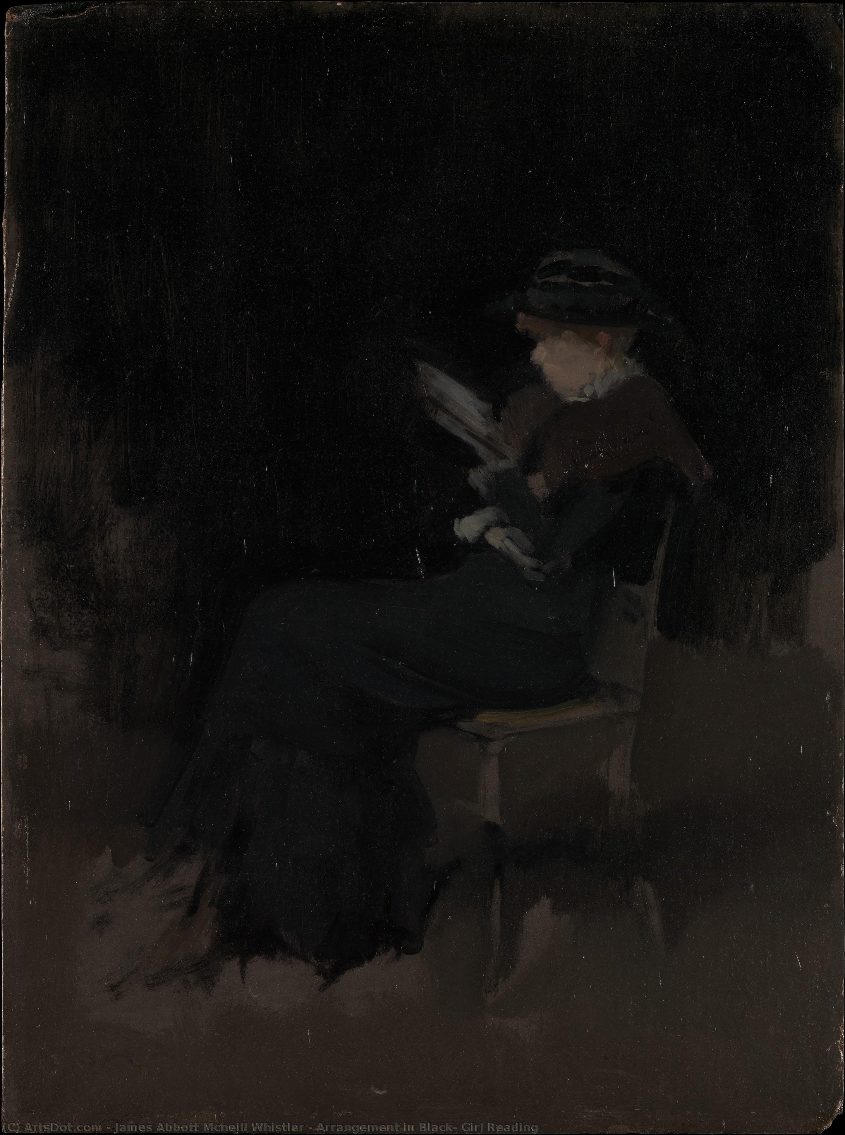 Arrangement In Black: Girl Reading — James Abbott Mcneill Whistler