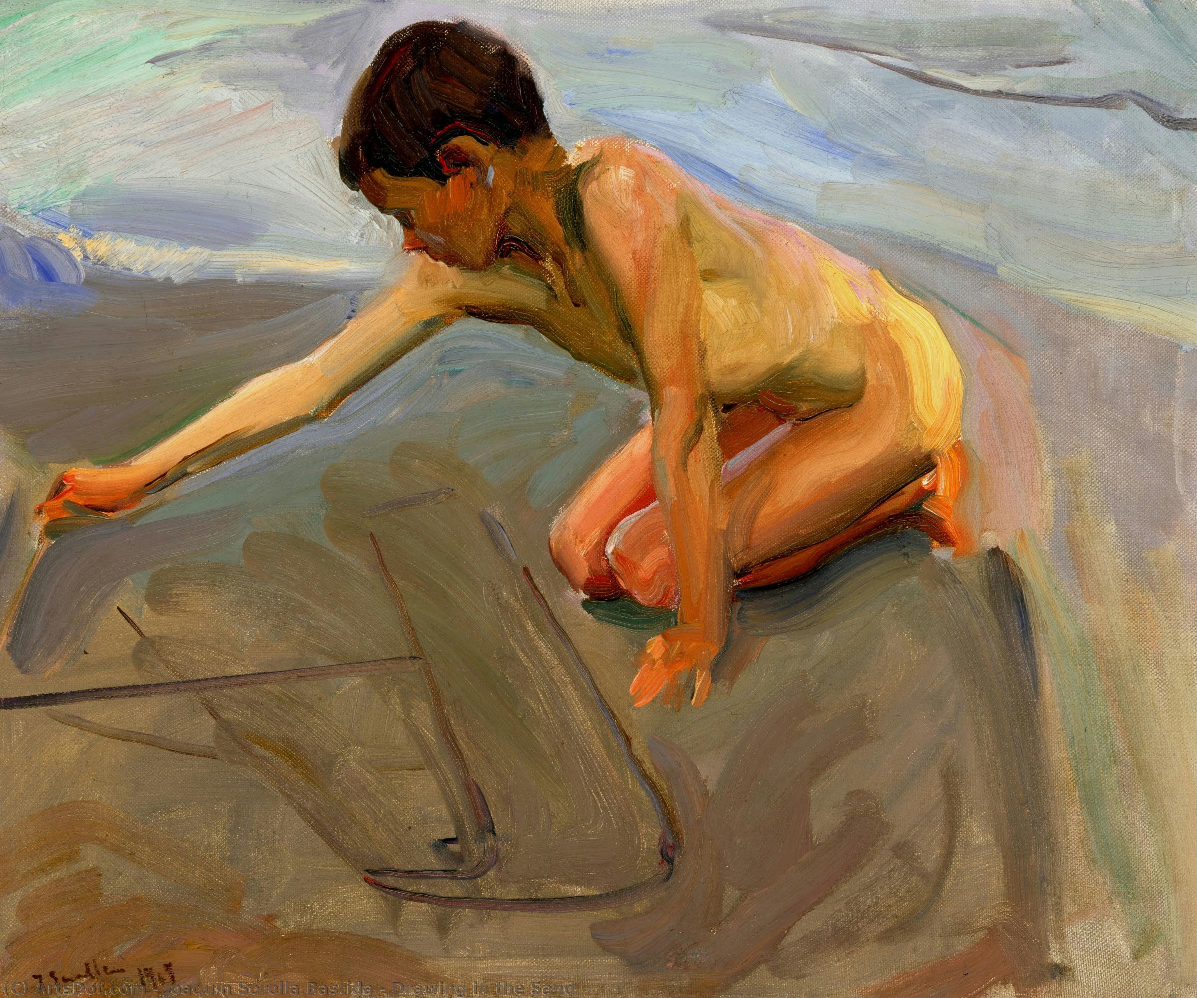 Drawing In The Sand — Joaquín Sorolla Y Bastida