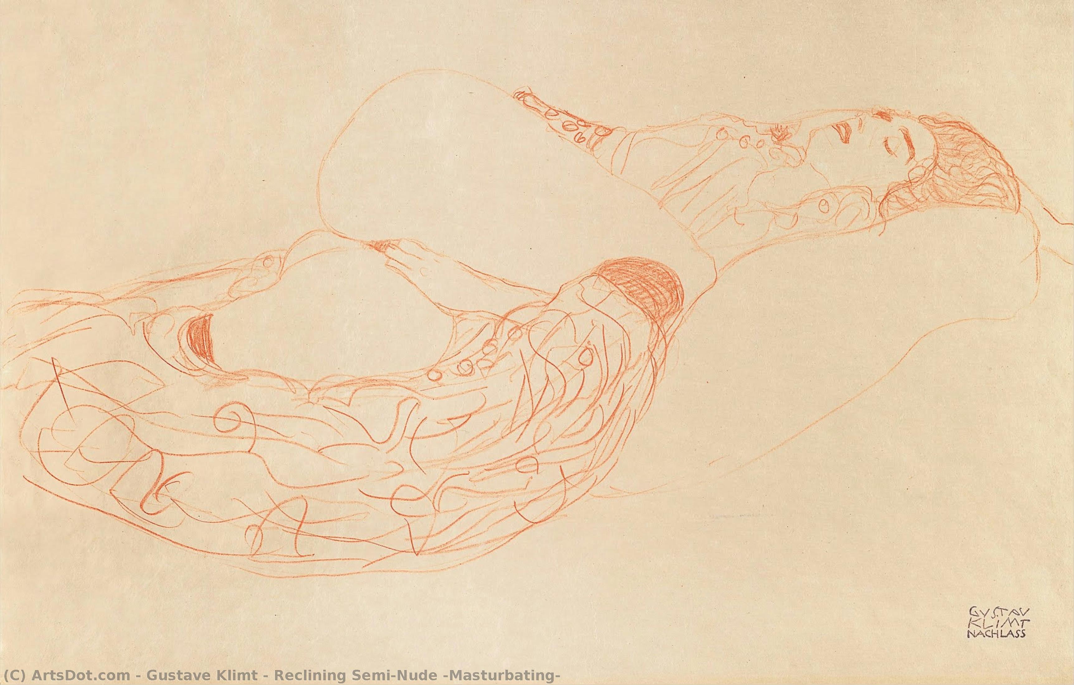 Reclining Semi-nude (masturbating) — Gustav Klimt