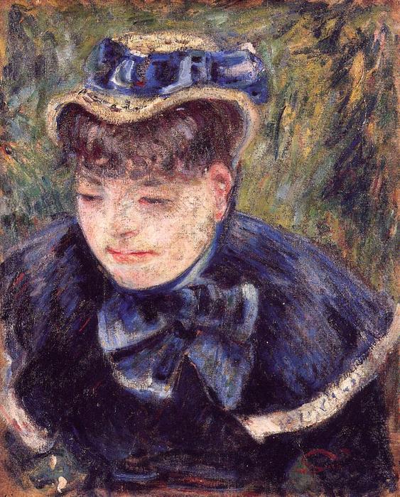 Young Woman With A Blue Cape And Scarf — Ferdinand Guillaumin