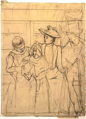 In The Omnibus [recto] — Mary Stevenson Cassatt