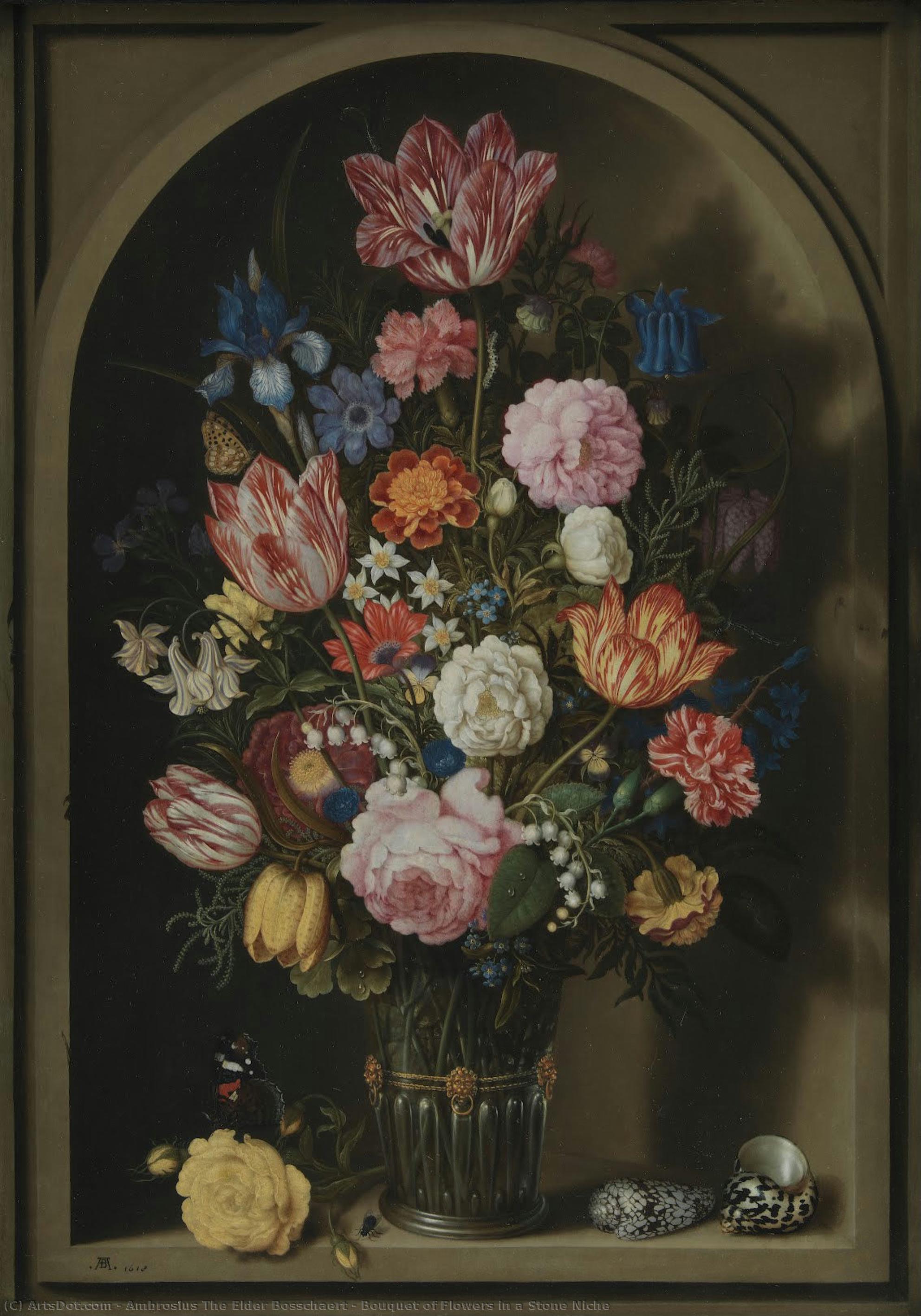Bouquet Of Flowers In A Stone Niche — Ambrosius The Elder Bosschaert