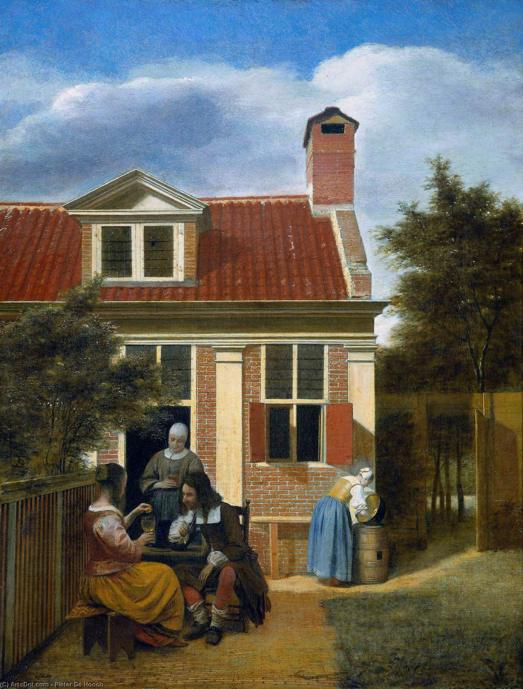 Company In Garden — Pieter De Hooch