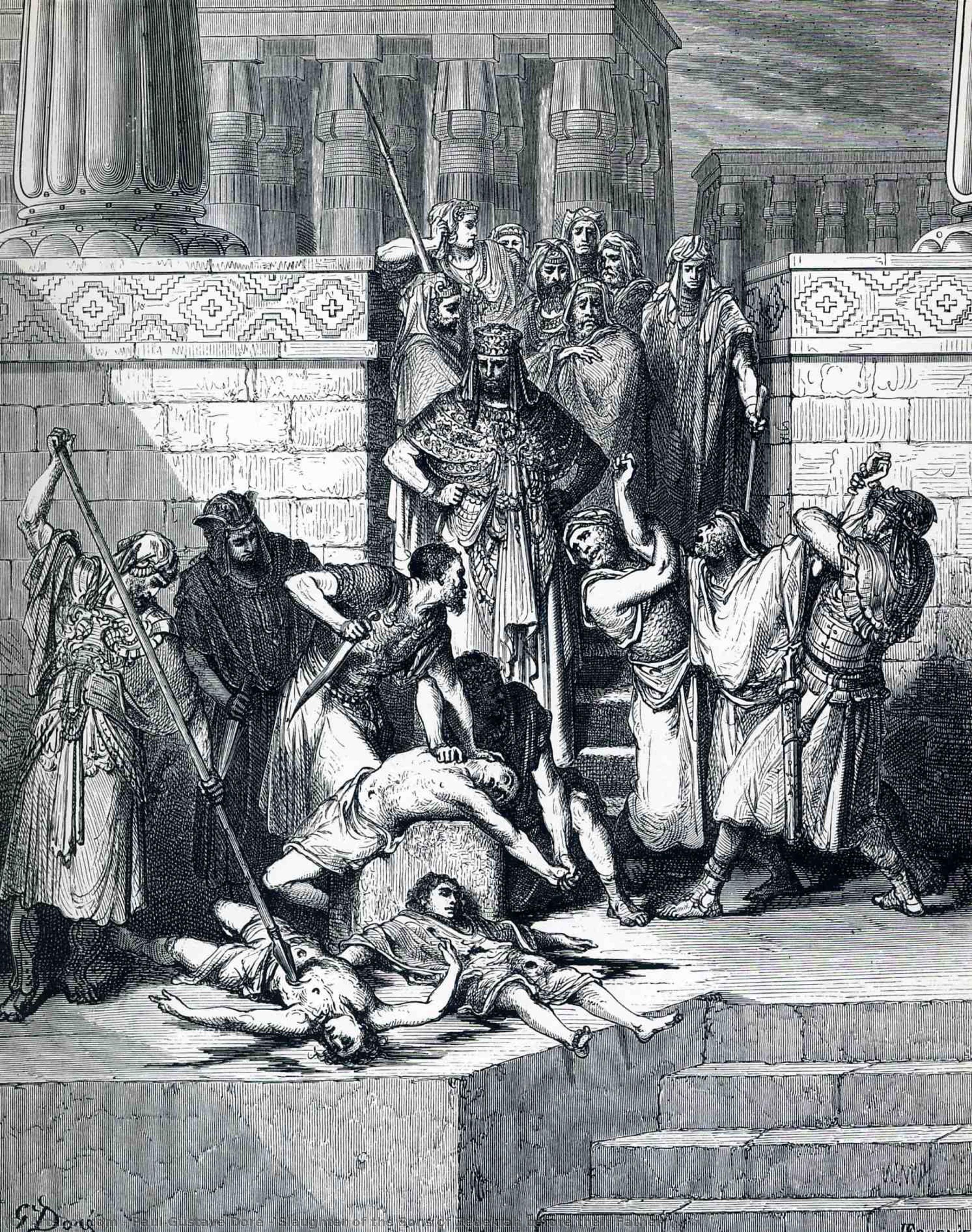 Slaughter Of The Sons Of Zedekiah Before Their Father — Paul Gustave Doré