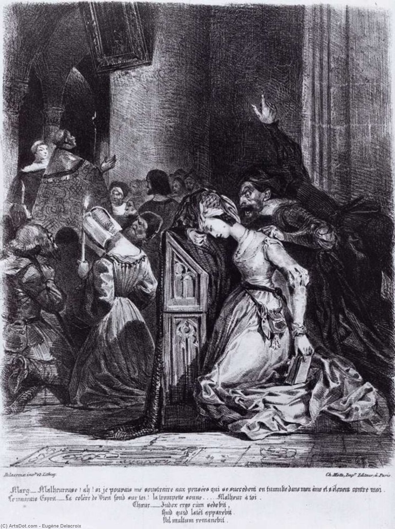 Margarete In Church — Eugène Delacroix