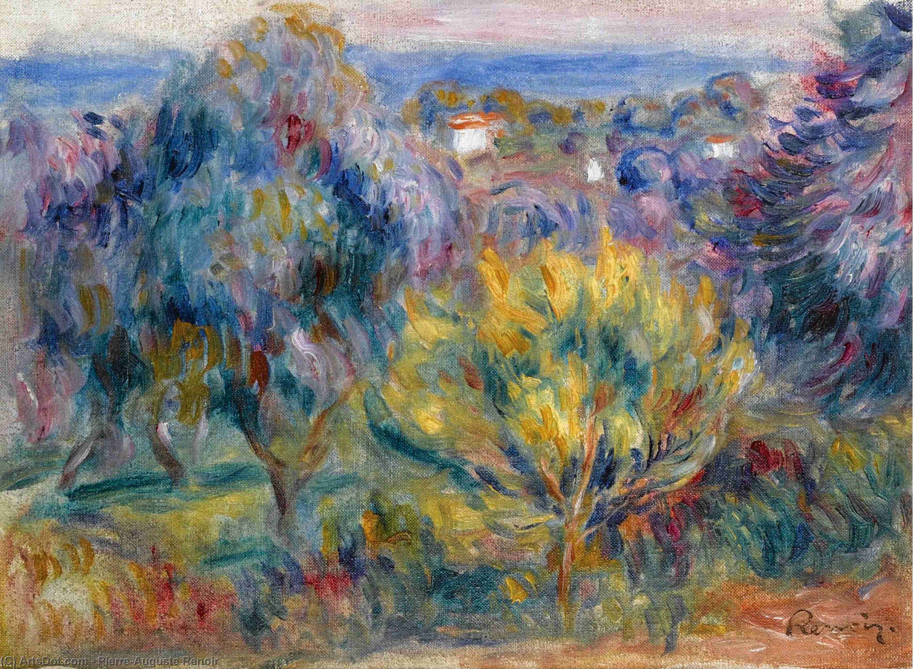 Landscape With A View Of The Sea — Pierre-auguste Renoir