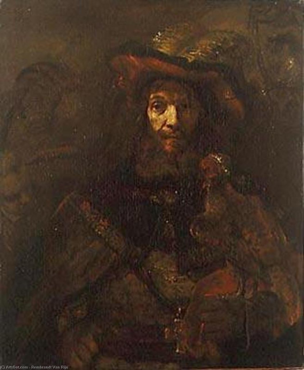 El Caballero Con El Halcón — Rembrandt Van Rijn