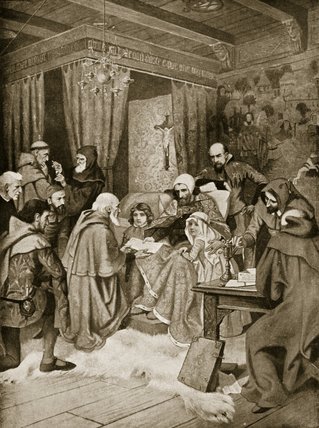 Robert Bruce Conferring A Charter — William Brassey Hole