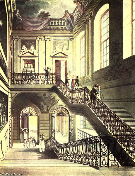 The Hall And Staircase, British Museum — William Henry Pyne