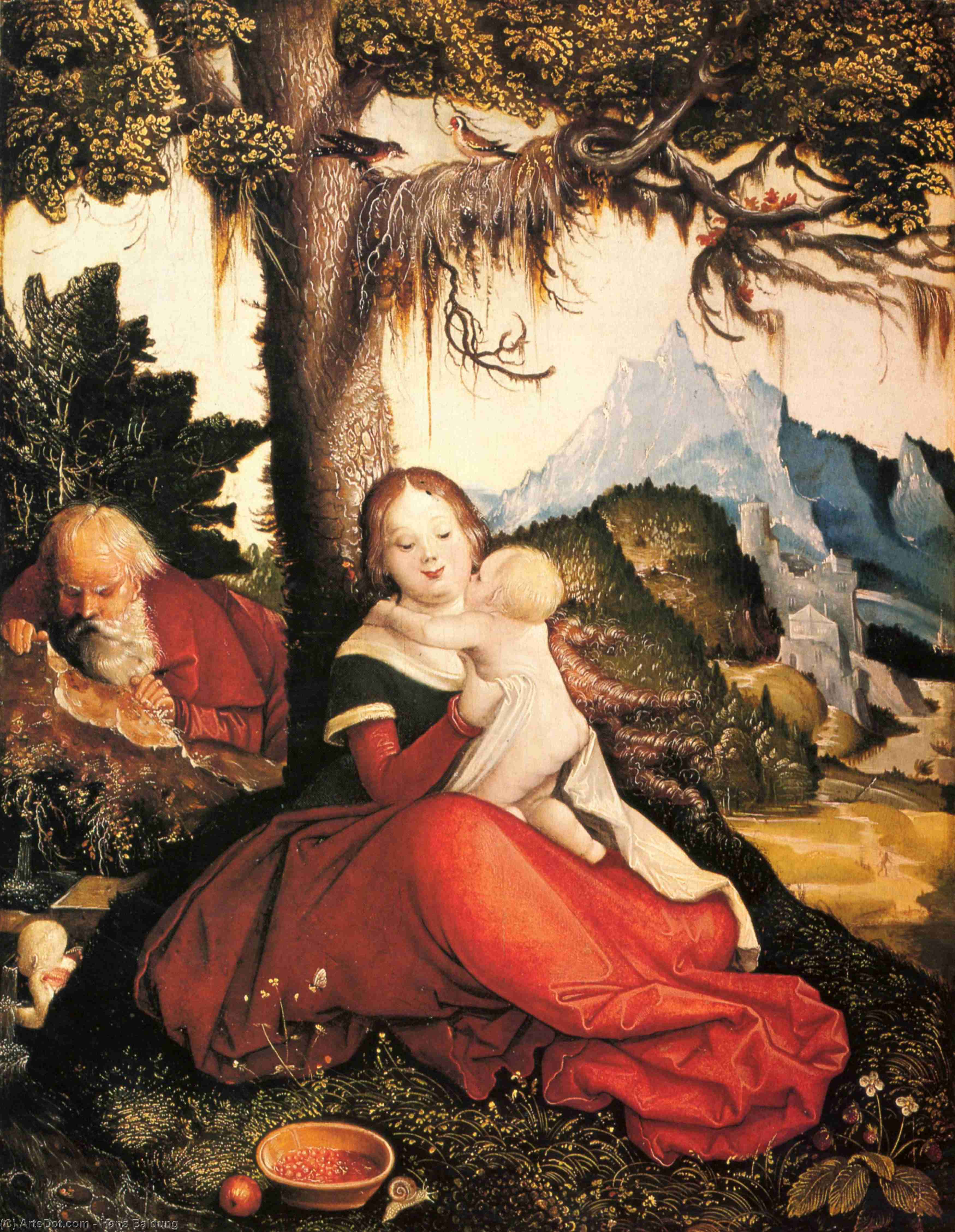 Hl. Familie Im Freien (ruhe Auf Der Flucht) — Hans Baldung