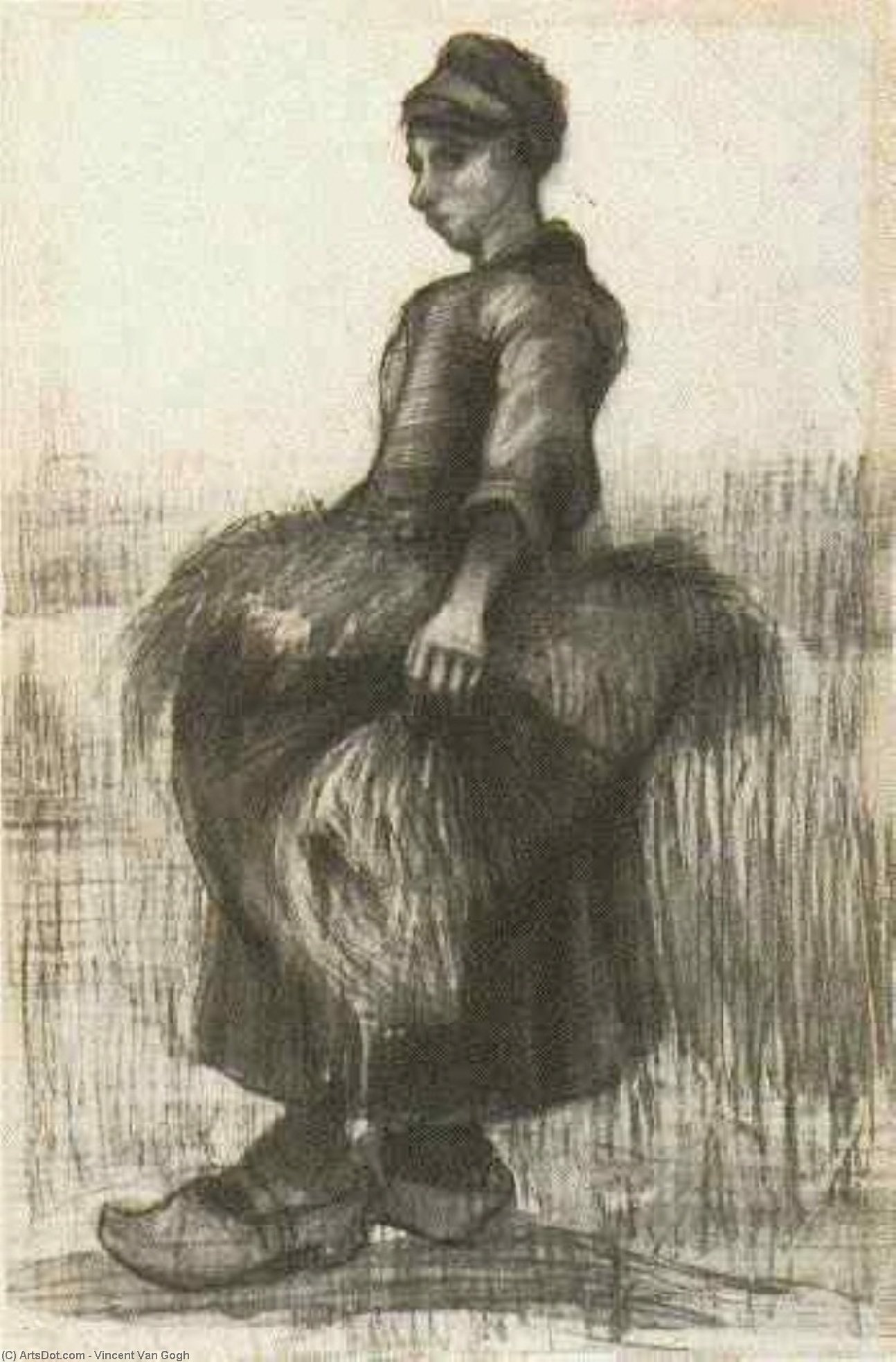 Peasant Woman, Carrying Wheat In Her Apron — Vincent Willem Van Gogh