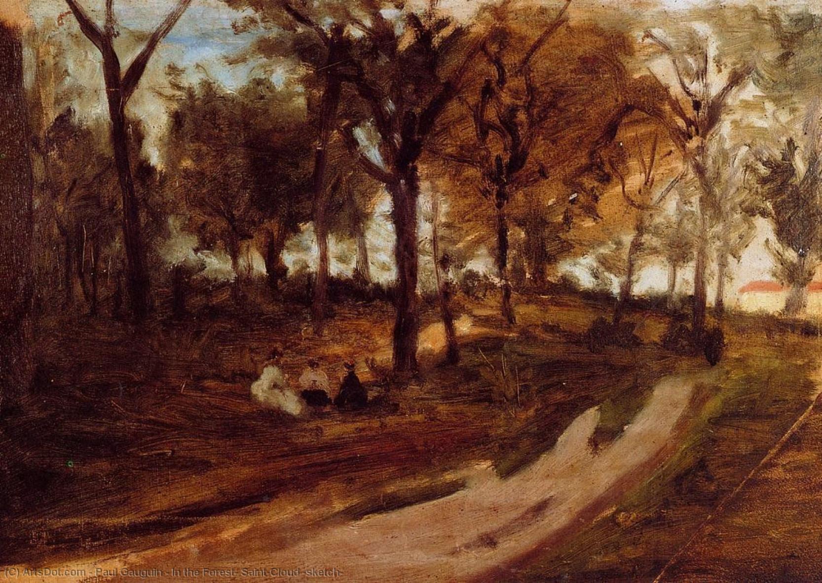 In The Forest, Saint-cloud (sketch) — Eugène Henri Paul Gauguin