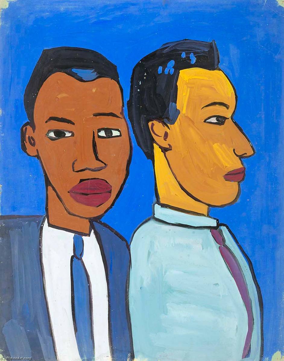 Bust Length View Of Two Men — William H. Johnson