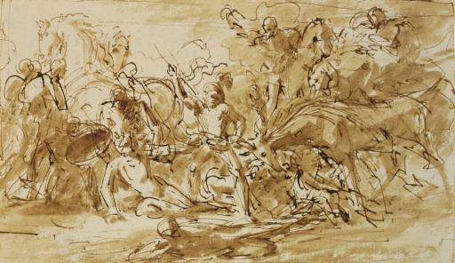 Study For 'alexander Iii, King Of Scotland, Rescued From The Fury Of A Stag By — Benjamin West