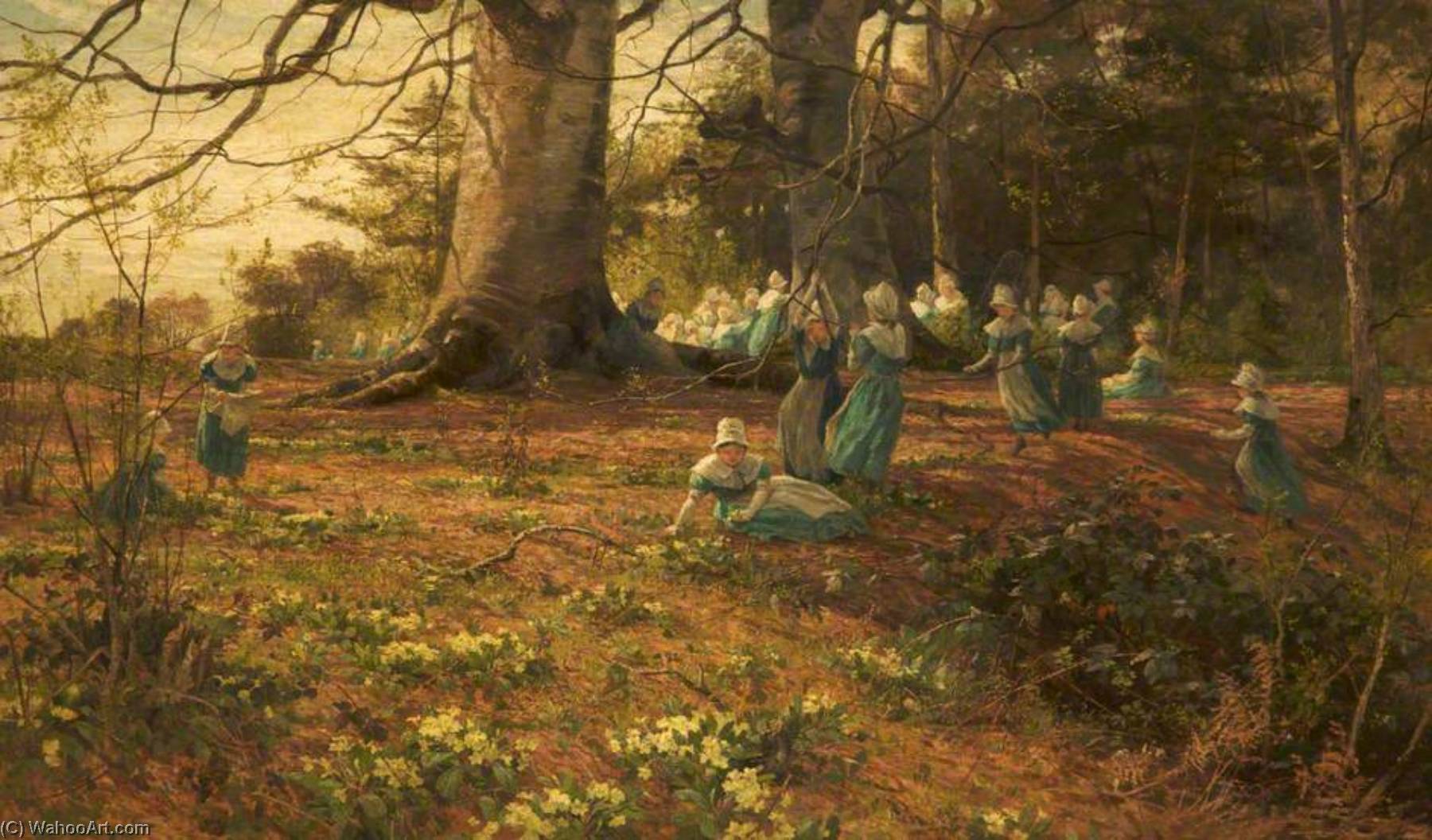 An Easter Holiday, The Children Of Bloomsbury Parochial School In A Wood At Watford — James Aumonier