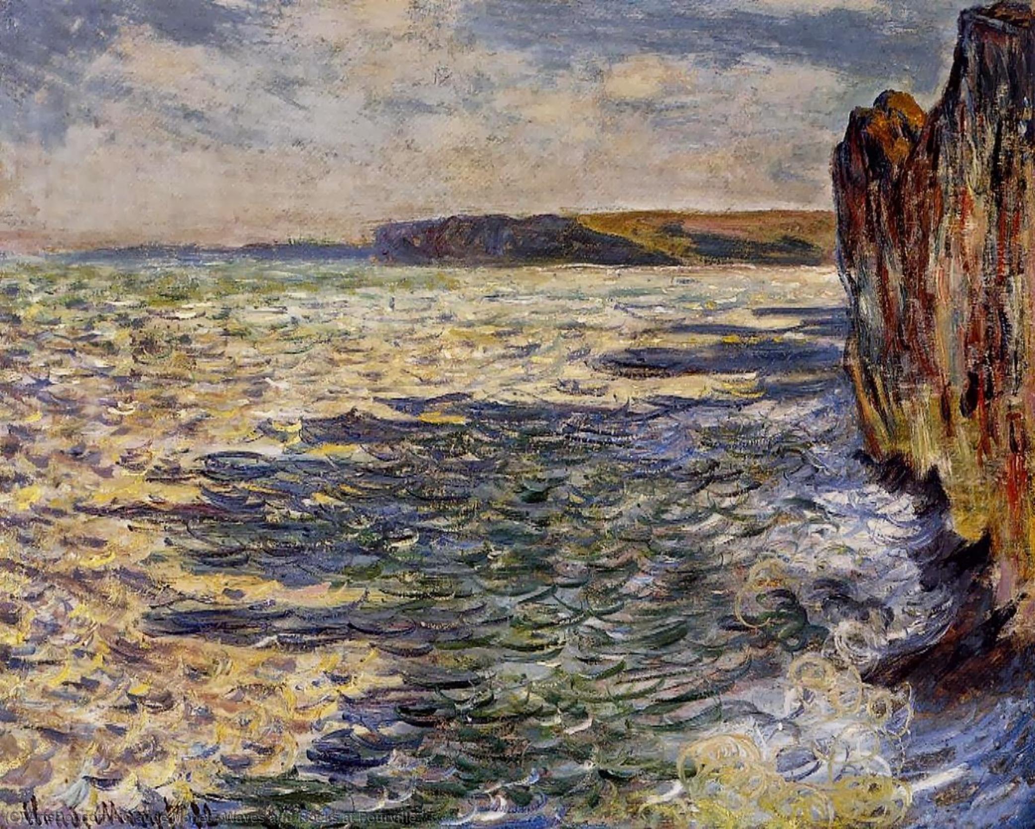 Wellen Und Felsen Bei Pourville — Claude Monet