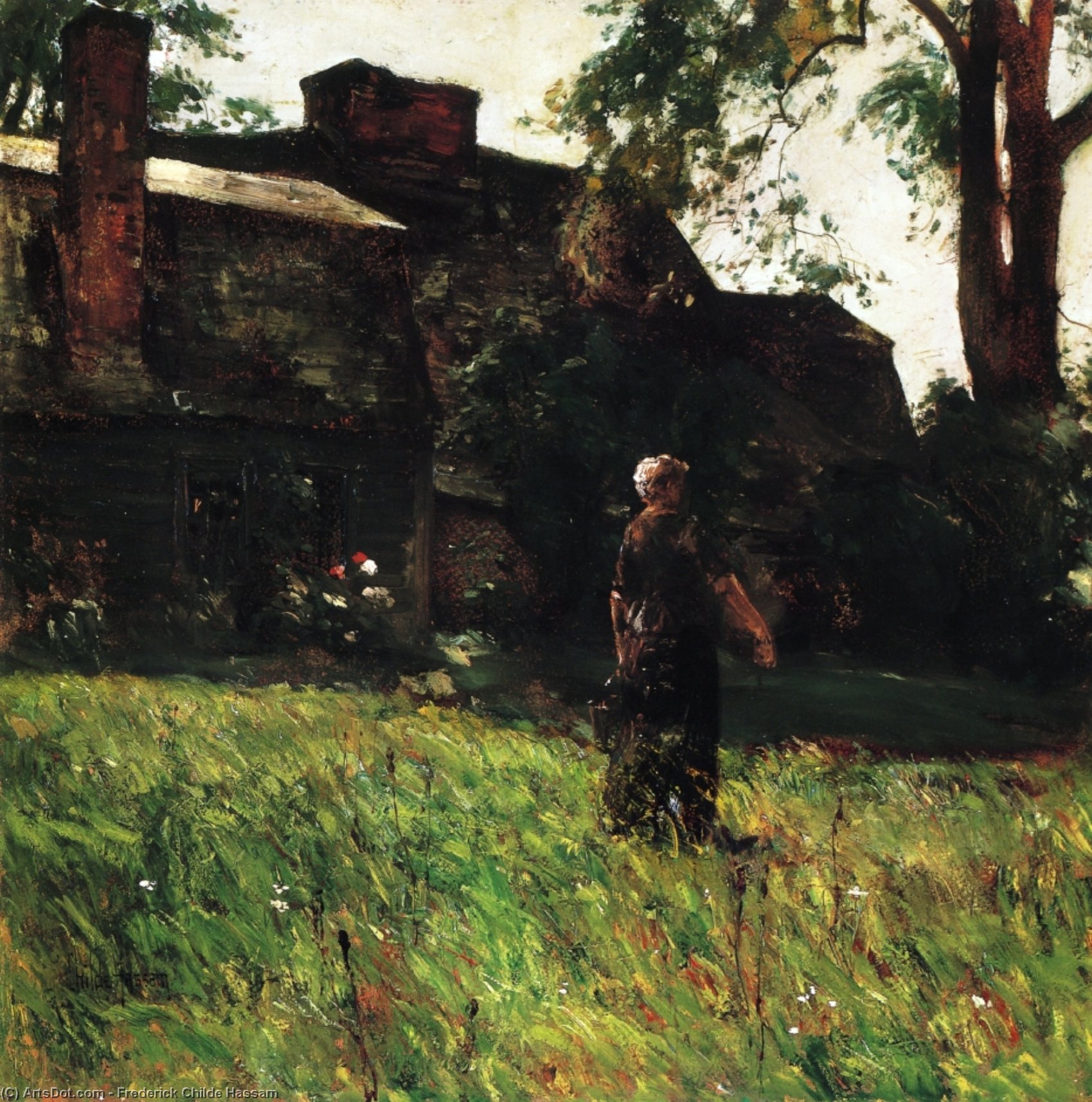 The Old Fairbanks House, Dedham, Massachusetts — Frederick Childe Hassam