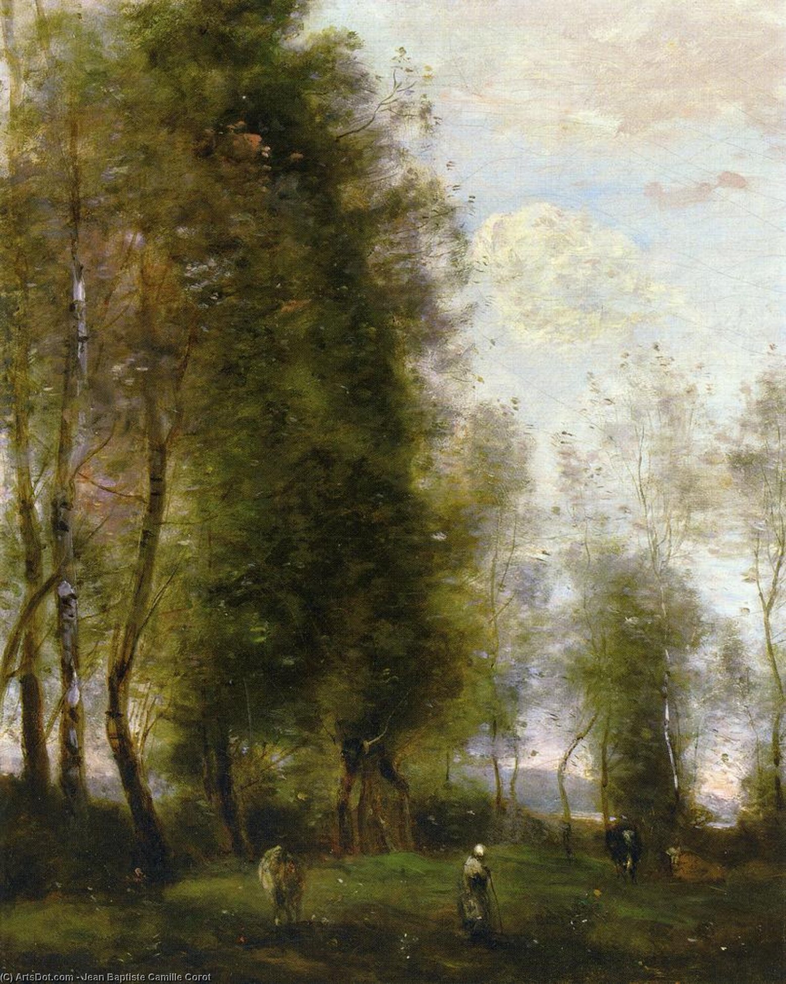 A Shady Resting Place Aka Le Dormoir — Jean-baptiste-camille Corot