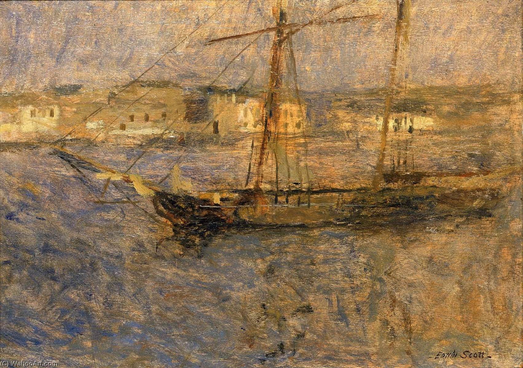 Ships At Anchor, Cherbourg No. I — Frank Edwin Scott