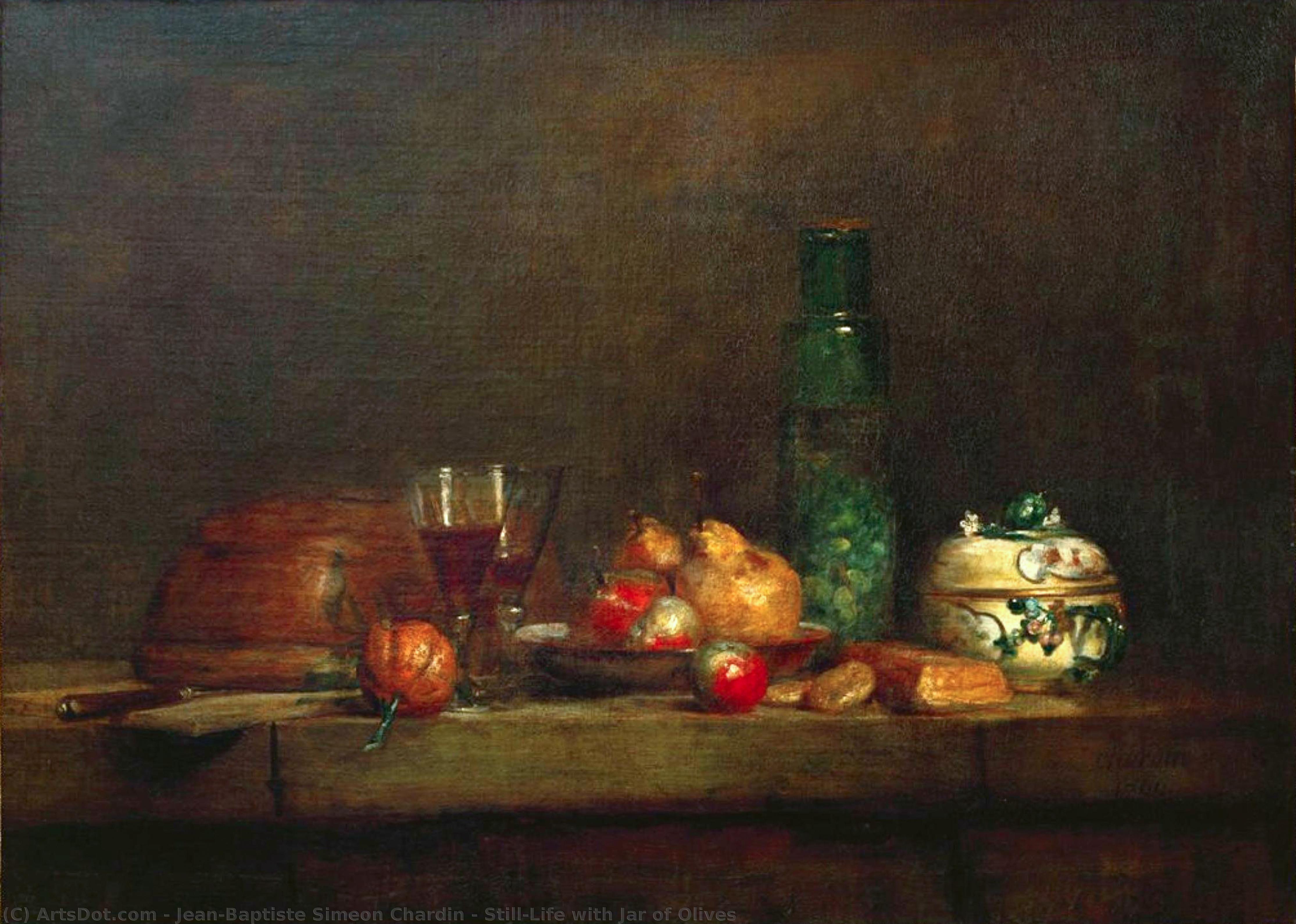 Still-life With Jar Of Olives — Jean-baptiste-siméon Chardin