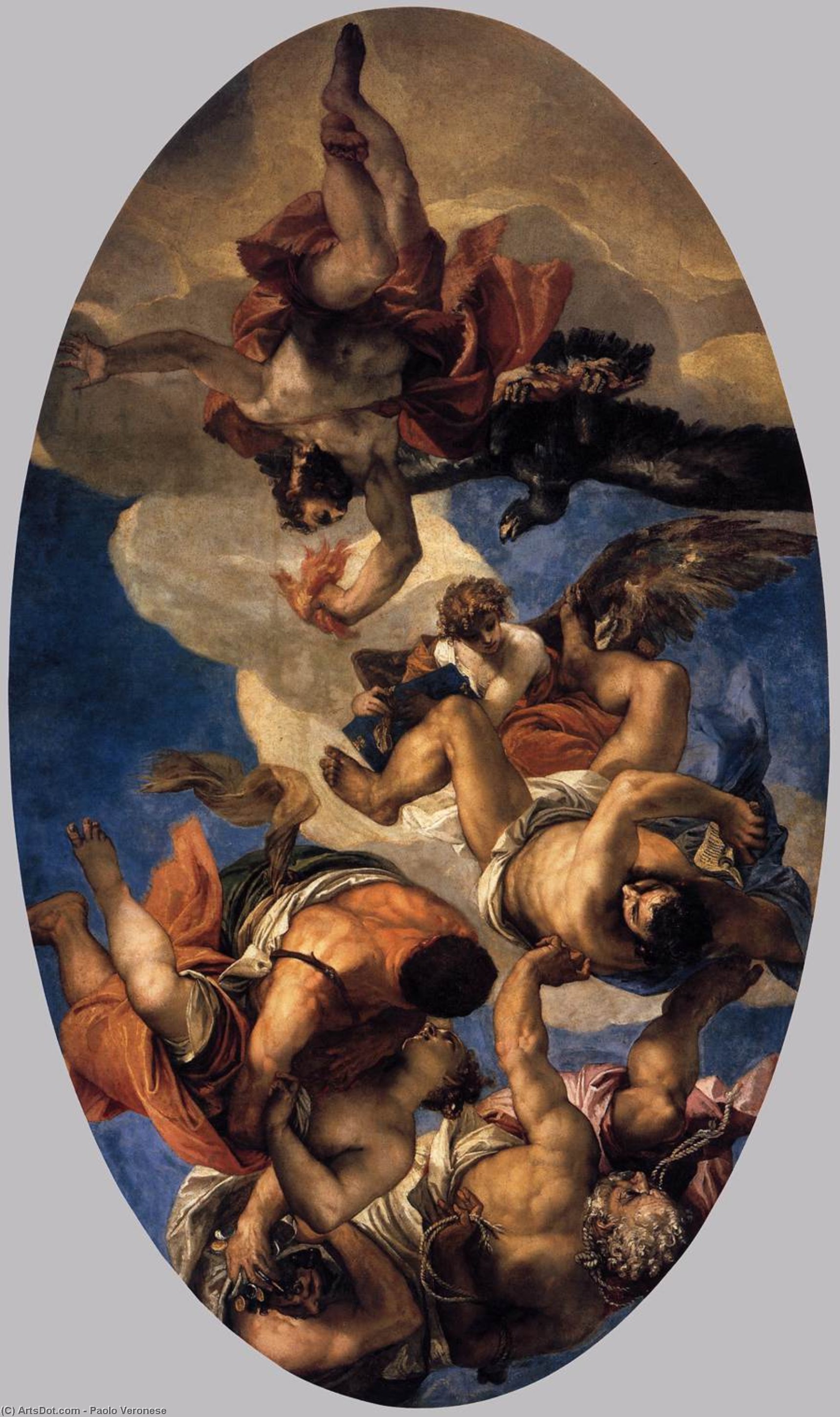Jupiter Hurling Thunderbolts At The Vices — Paolo Veronese