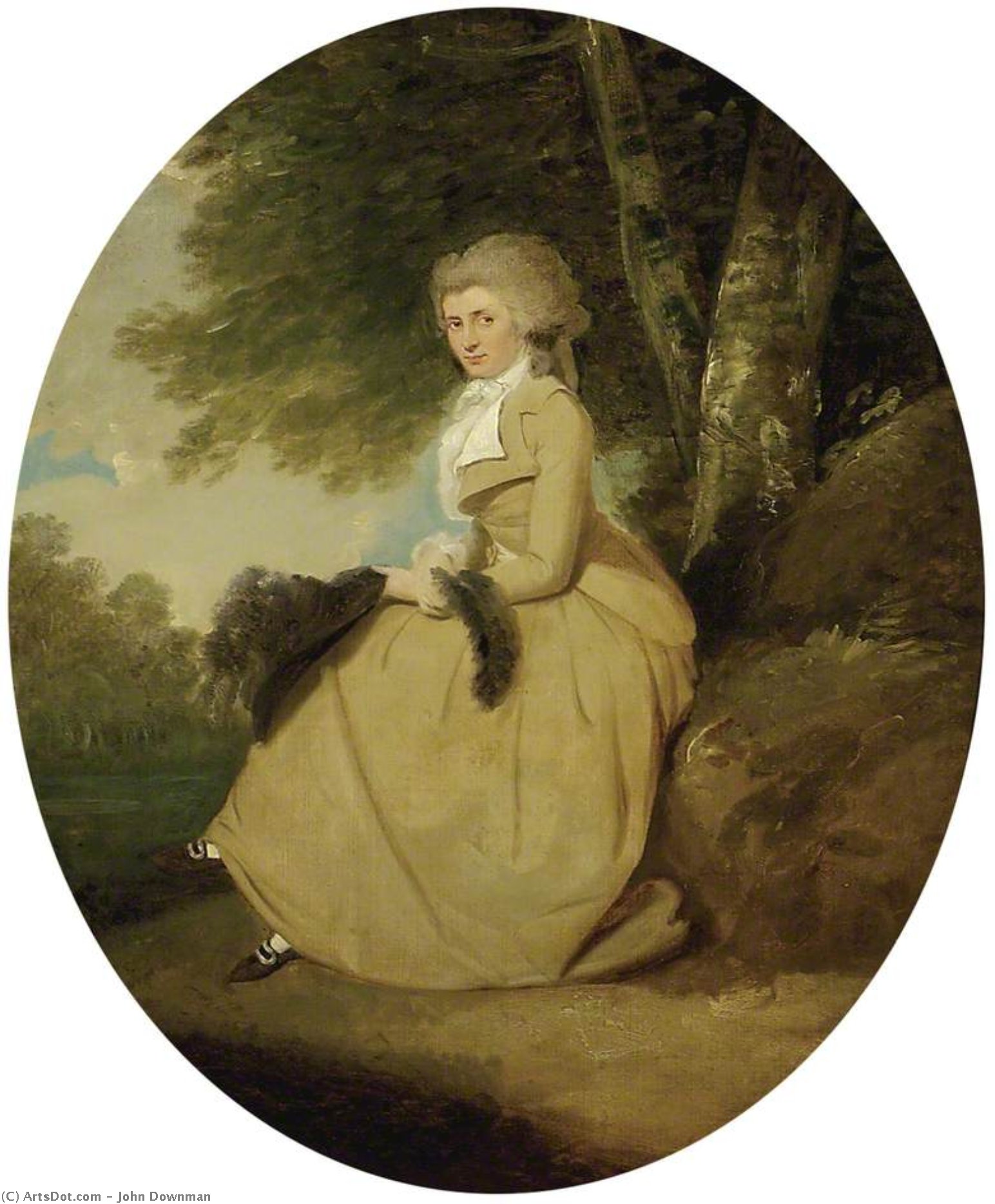 Portrait Of A Lady Seated Under A Tree — John Downman