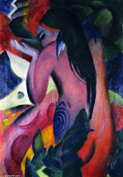 Red Woman (also Known As Girl With Black Hair) — Franz Marc