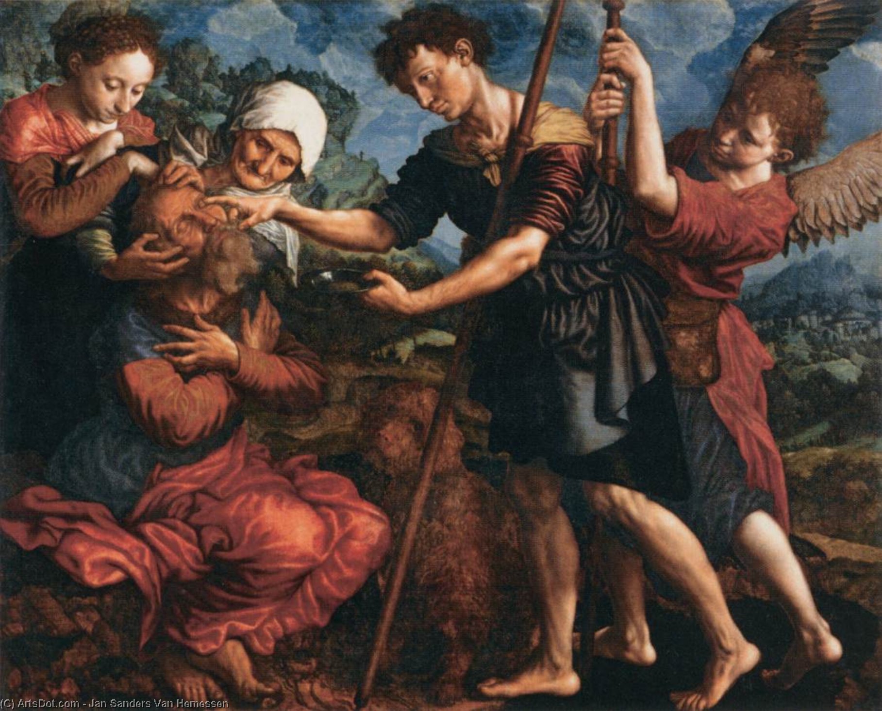 Tobias Restores His Father's Sight — Jan Sanders Van Hemessen