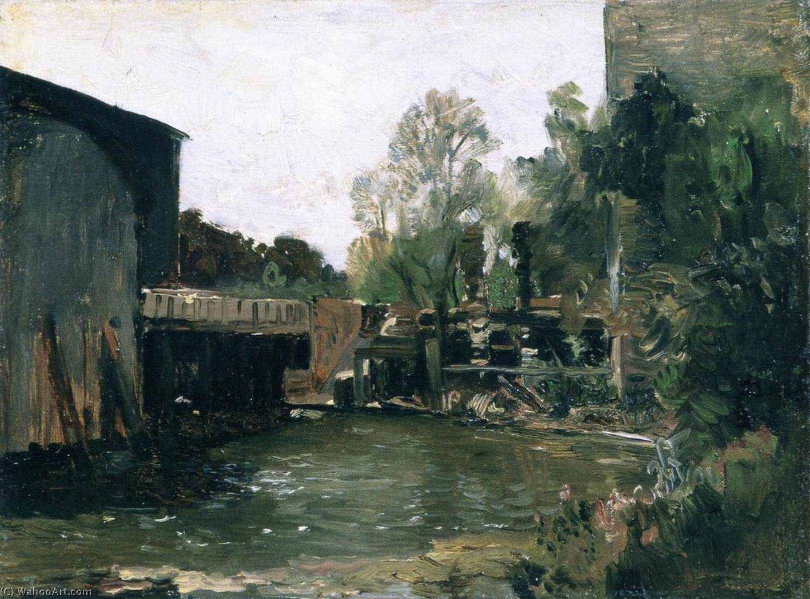 Mill Weir In Plankenberg — Emil Jacob Schindler