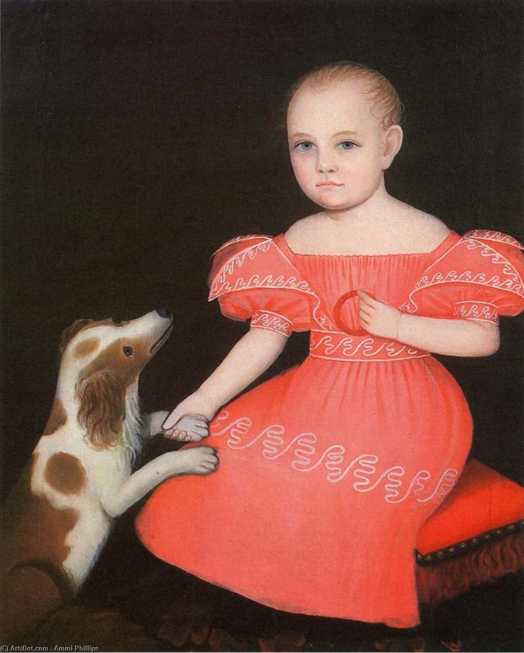 Child In Pink With Her Spaniel — Ammi Phillips