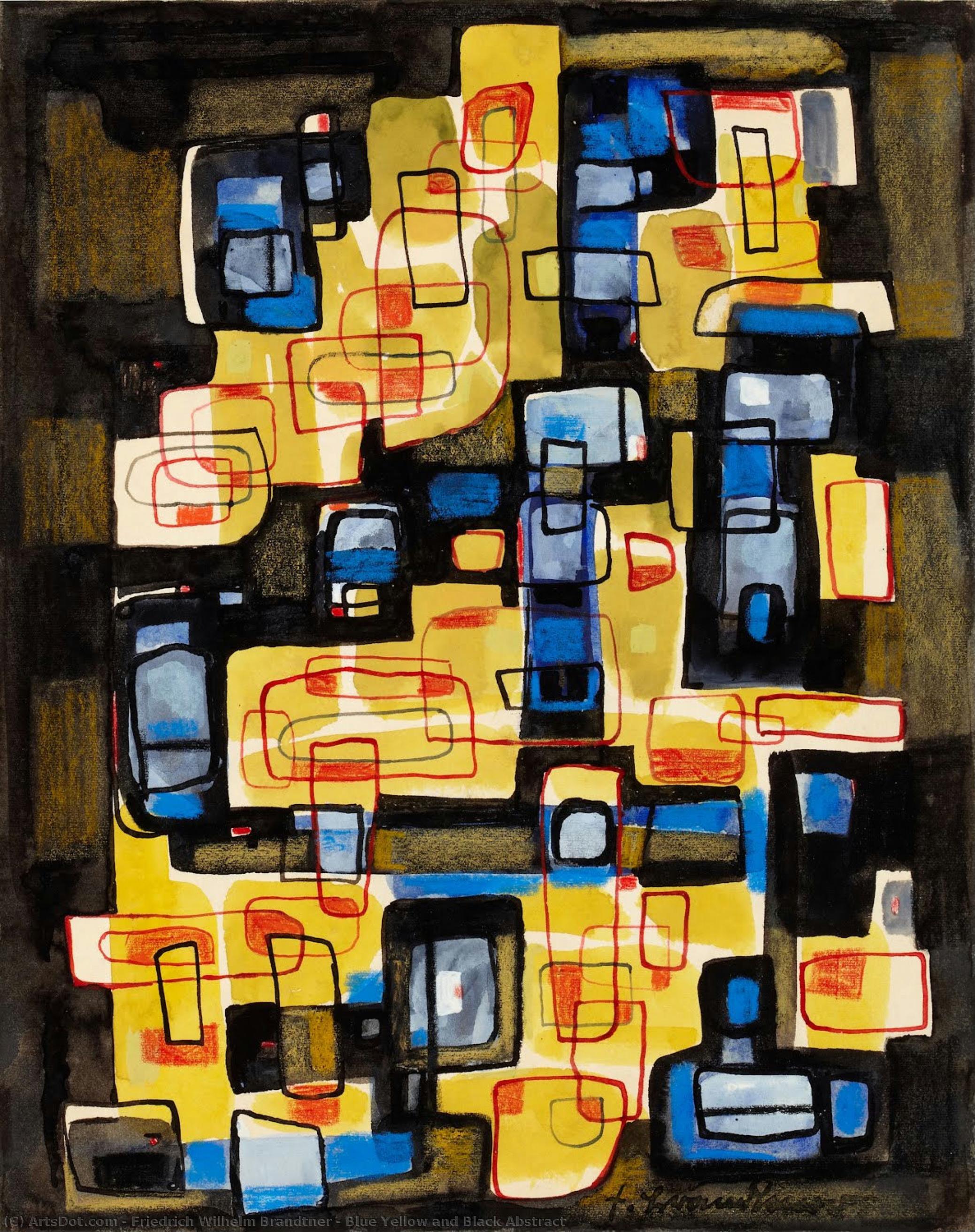 Blue Yellow And Black Abstract — Friedrich Wilhelm Brandtner