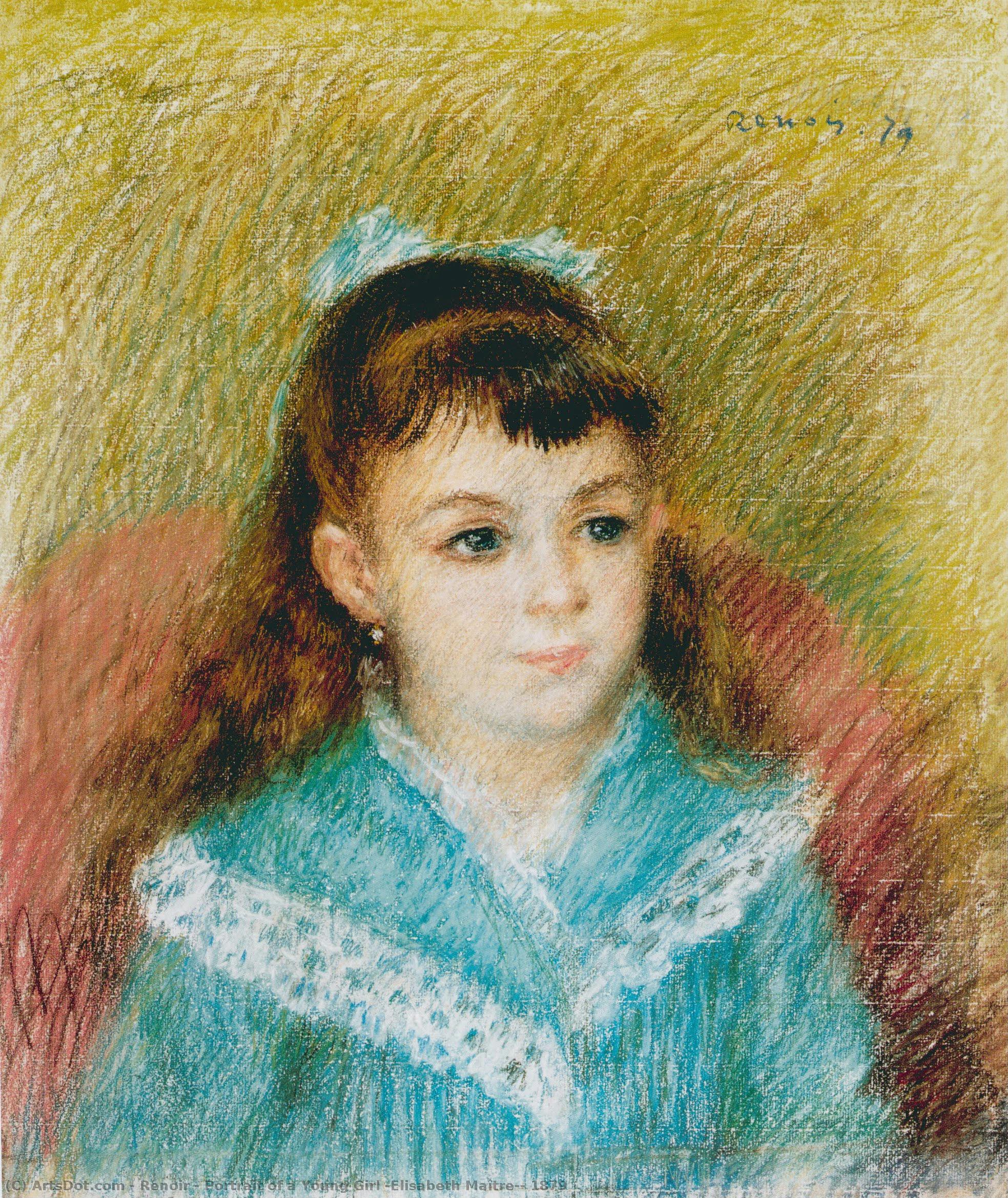 Portrait Of A Young Girl (elisabeth Maître), 1879 — Pierre-auguste Renoir