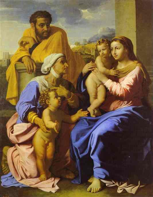 Holy Family With John The Baptist And St. Elizabeth — Nicolas Poussin