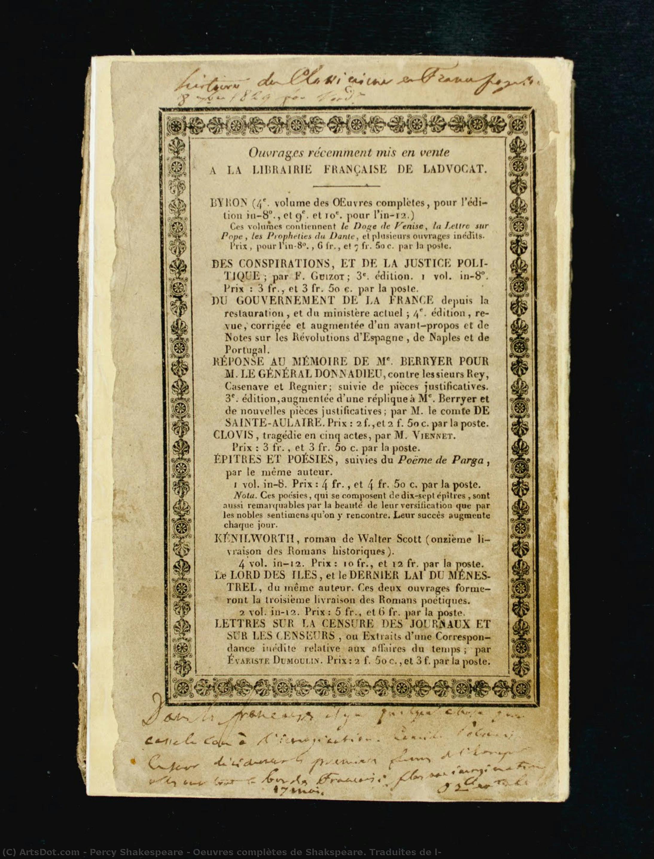 Oeuvres Complètes De Shakspeare. Traduites De L — Percy Shakespeare