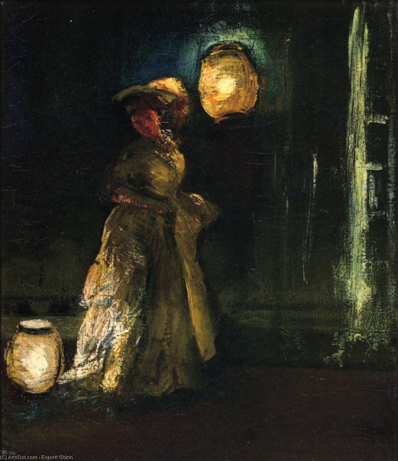 Girl With Japanese Lanterns — Everett Shinn