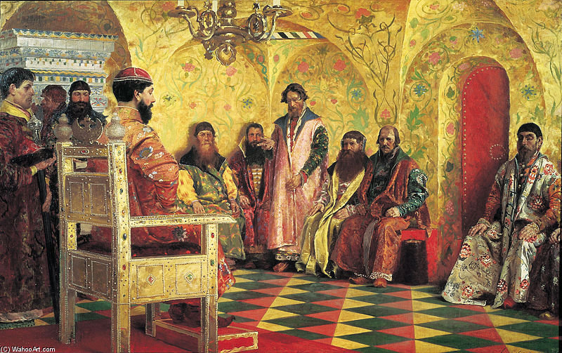 Tsar Mikhail Pada Sesi Boyar Duma — Andrei Petrovich Ryabushkin