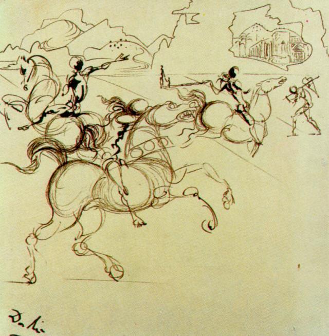 Surrealist Warriors For A Four-part Screen, Centre Left — Salvador Dalí