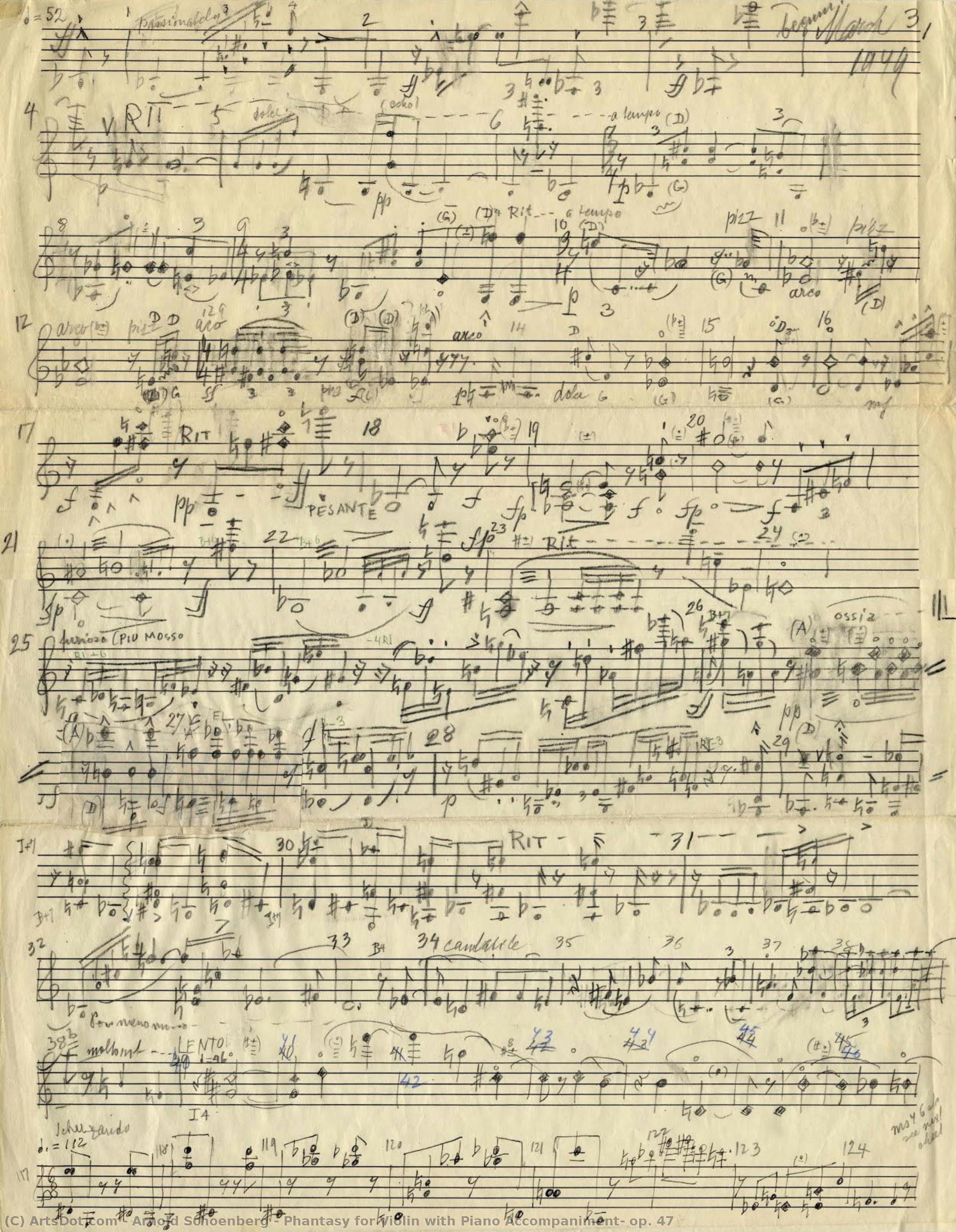 Phantasy For Violin With Piano Accompaniment, Op. 47 — Arnold Schoenberg