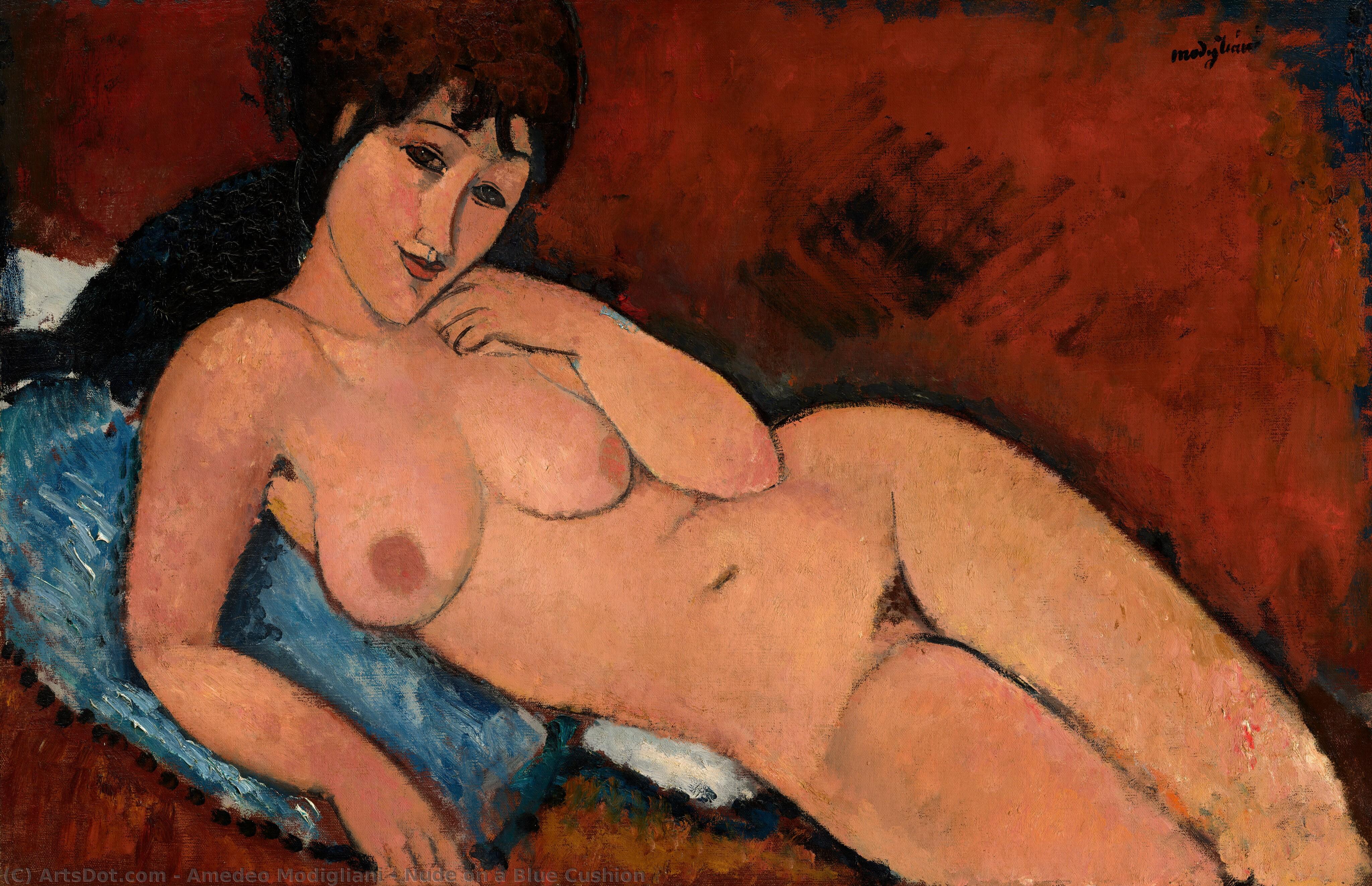 Nude On A Blue Cushion — Amedeo Clemente Modigliani