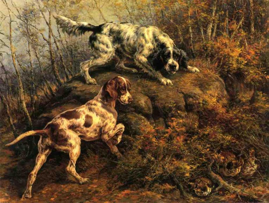 Pointer, Setter And Grouse — Edmund Henry Osthaus