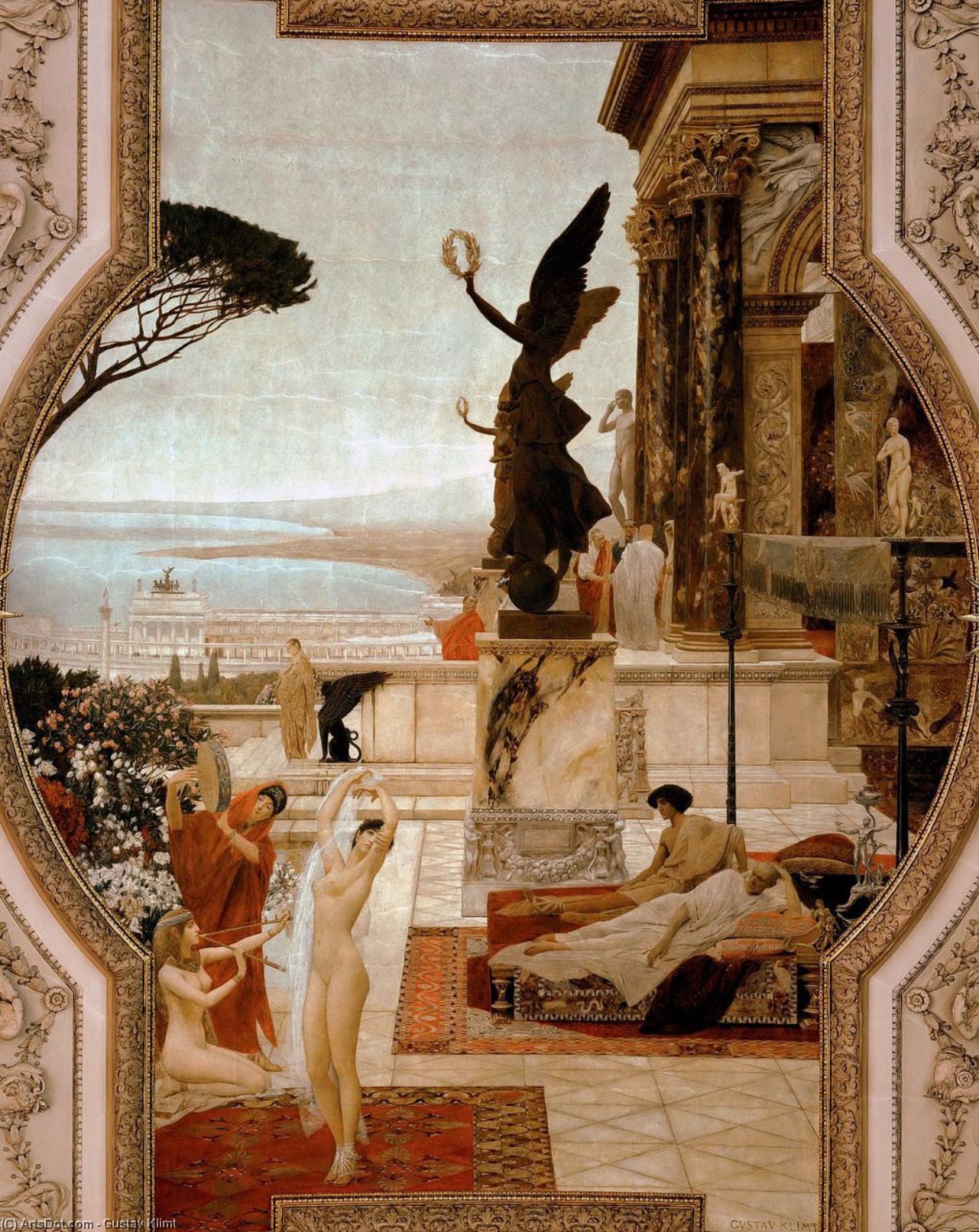 Burgtheater (vienna, Austria); Staircase Image Showing Theater In Taormina — Gustav Klimt