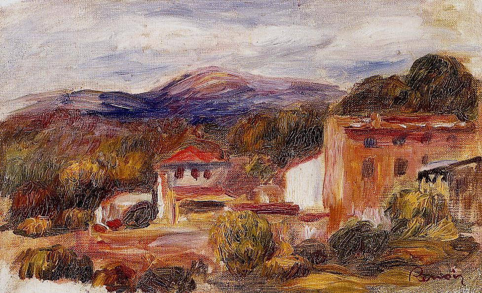 House And Trees With Foothills — Pierre-auguste Renoir